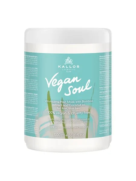 Mascarilla capilar voluminizadora con extracto de bambú y aceite de coco.